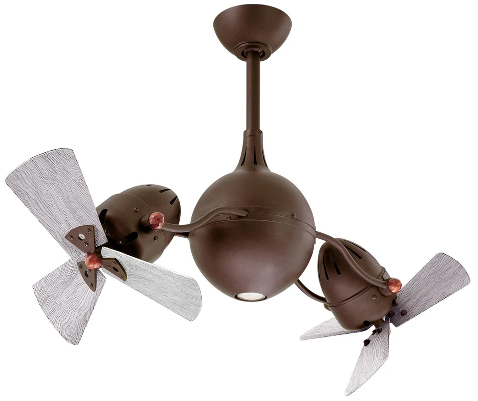 39" Matthews Acqua Bronze and Mahogany Dual Head LED Ceiling Fan - Image 1 of 1