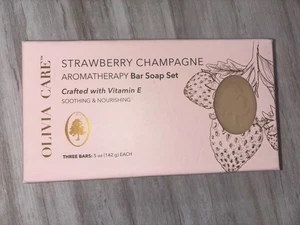 Olivia Care Boxed Bar Soap 3 x 5oz Strawberry Champagne Aromatherapy - Picture 1 of 3