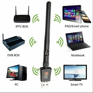 USB WiFi Wireless Dual Band 5dBi Card Antenna Adapter 802.11ac AC600 Dongle 5GHz - Photo 1/11