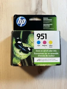 HP 951 3-pack Cyan/Magenta/Yellow Original Ink Cartridges Exp 2021 Sealed - Afbeelding 1 van 8