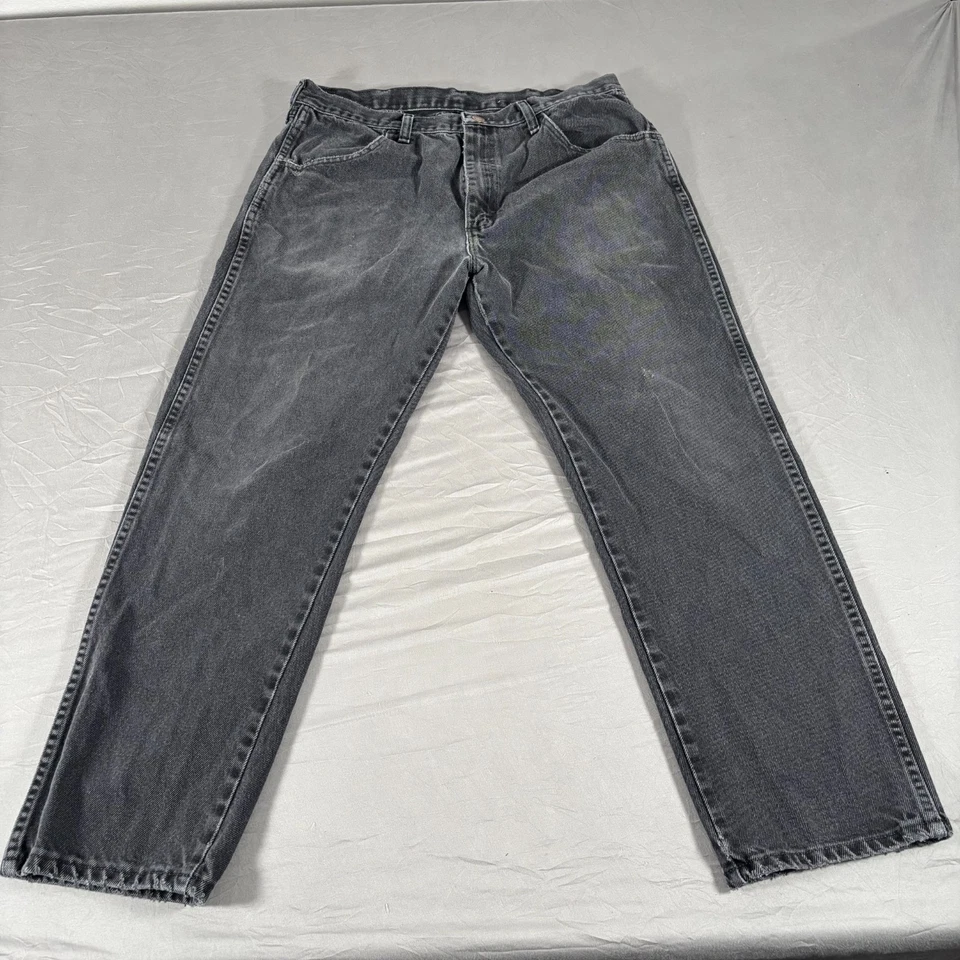 Pantalones de mezclilla Rustler para hombre 36x30 gris lavado oscuro tiro alto pierna recta 87619JB Foto 1 de 4