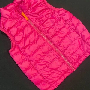 ~ PRIMARY Kids 4-5 Puffer Vest* Pink Lightweight Pockets Water Repellent XS - Picture 1 of 9