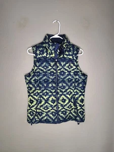 the north face womens puffer vest 700 down filled blue and green Fun Size Small  - Picture 1 of 5
