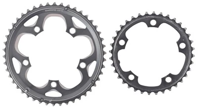 Shimano SG-X Road Bike 2x10 Speed Chainring Set 46/36T Gray 110 BCD Alloy 5 Bolt - Image 1 of 2