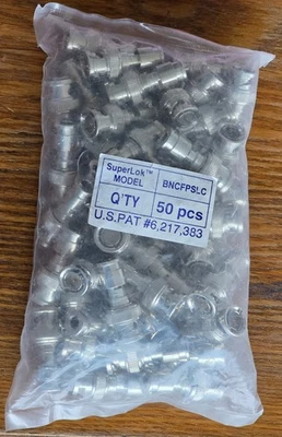 SuperLok 50 pz Connettore Pin Compressione Fisso BNC Maschio per Mini RG59 BNCFPSLC - Immagine 1 di 4