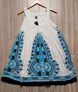 Zury Sleeveless Dress Womens Free Size Babydoll Paisley Aztec Boho Festival NWT - Picture 1 of 10