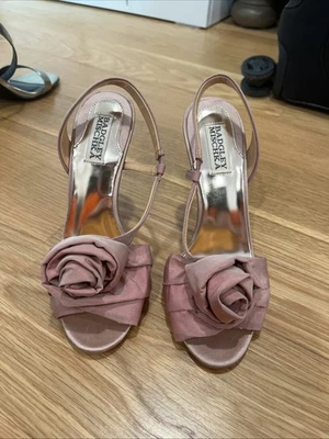Badgley Mischka Party-Perfect Rose Satin Pumps Size 7 - Image 1 of 4