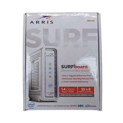 ARRIS SURFboard SB6190 DOCSIS 3.0 32 x 8 Gigabit Cable Modem 1 Gbps - Image 1 of 4