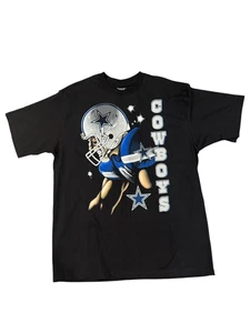 Vintage Reebok Dallas Cowboys Graphic T-Shirt Men’s XL Black NFL Football Helmet - Picture 1 of 8