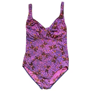 Solar Tan Thru Swimsuit SZ 14 One Piece Tank Dragonflies Vintage 90s NWOT New - Picture 1 of 8
