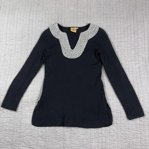 Suéter Tory Burch Mujer Grande Azul Lana Merino Embellecida Túnica 11133171 - Imagen 1 de 24