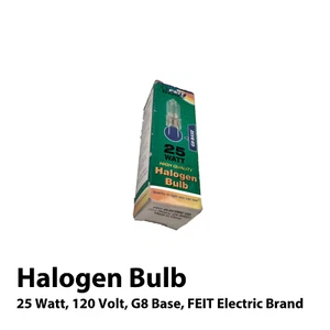 25 Watt 120 Volt High Quality Halogen Bulb, G8 Base, FEIT Electric Brand - Picture 1 of 7
