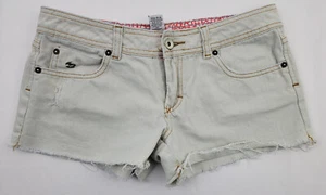 VTG Billabong White Denim Low Rise Jean Beach Shorts Womens Size 5 (29" Waist) - Picture 1 of 6
