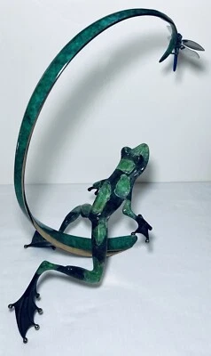 Escultura de rana de bronce libélula por Frogman Tim Cotterill BF35 firmada 183/2000 Foto 1 de 4