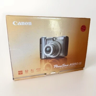 CANON POWER SHOT A590 IS Digital COMPLETE w/ Box  Accessories & 4GB SD TESTED - Image 1 of 4