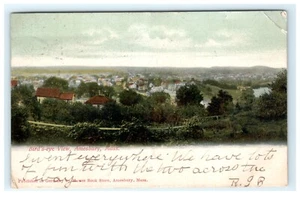 1908 Vogelperspektive Amesbury MA Massachusetts frühe Postkarte - Bild 1 von 2