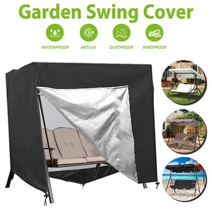 Waterproof Rattan 3-Seater Swing Hammock Protector Cover Garden Patio Outdoor - Picture 1 of 16
