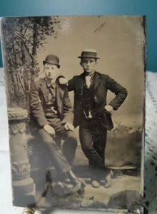 Antique Tintype Photo - unknown men - VG - Picture 1 of 4