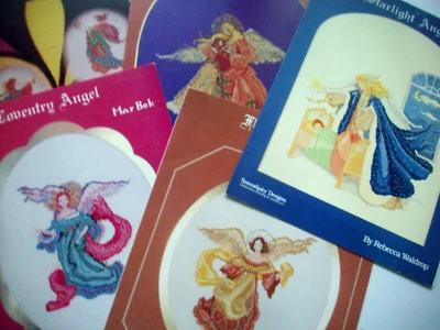 Lot of 5 Mar Bek angels cross stitch patterns Renaissance Coventry Starlight - Image 1 of 4