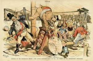 REPUBLICAN CIRCUS ELEPHANT TRICKS JAMES BLAINE RINGMASTER WHIP CLOWN TIGHT ROPE - Picture 1 of 1