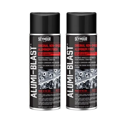 Seymour 16-055 Alumi-Blast, Automotive Aluminum Spray Paint (12 oz), 2-Pack