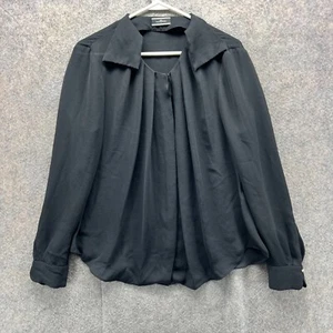 By Malene Birger Shirt Womens 42 Black Long Sleeve Liviana Polyester Blouse - Picture 1 of 12