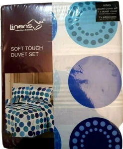 NEW Linens Soft Touch Saturn Circle Teal Duvet Set - King - Picture 1 of 3
