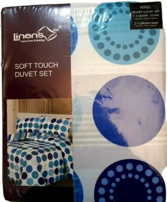 NEW Linens Soft Touch Saturn Circle Teal Duvet Set - King - Image 1 of 3