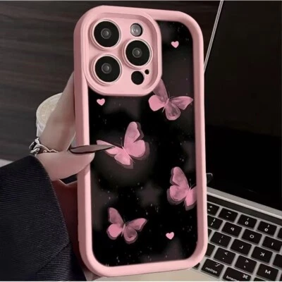 For iPhone 16 Pro Max 15 14 13 12 11 XR XS 7 8 Cute Butterfly Pattern Phone Case - Image 1 of 4