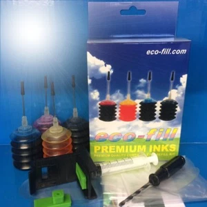 ECO-FILL CANON PIXMA TS5150 TS5151 PRINTER INKJET CARTRIDGE REFILL KIT 540 541 - Picture 1 of 1