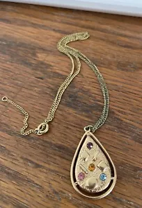 Vintage Textured Abstract Sarah Coventry Rhinestones Necklace 'ARTIST PALET - Picture 1 of 3