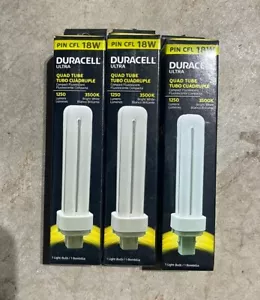 Duracell Ultra 18W Quad Tube 1250 Lumens Bright White 3 Pack - Picture 1 of 1