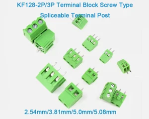 KF128-2/3P Terminal Block Screw Type Spliceable Terminal Post 2.54/3.81/5.0/5.08 - Picture 1 of 10