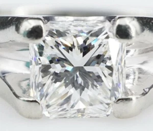 18k Gold 1ct Solitaire Princess Cut Diamond Engagement Ring Sz 5.25 RG2849 - Picture 1 of 8