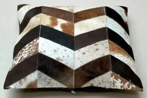 New COWHIDE Cushion Covers Leather Pillow Patchwork Cushion # 153(18"x18") - Picture 1 of 4