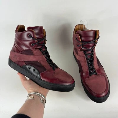 Botas John Fluevog Run Wild para hombre 9 cuero borgoña con cordones al tobillo al aire libre Foto 1 de 4