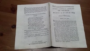 Núm 45 Correo Politico y Literario de Sevilla 27 de Julio de 1809 Olót Granada.. - Imagen 1 de 1