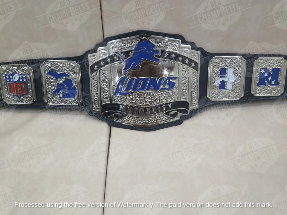 Cinturón Campeonato NFL Detroit Lions Adulto Talla 4mm Zinc Foto 1 de 1