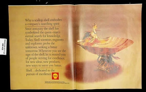 1965 Shell Oil Company Gold Scallop Shell Beauty Vintage Print Ad 24584 - Picture 1 of 1