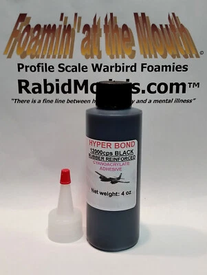 PICK SIZE - THICKER BLACK RUBBER-TOUGHENED CA SUPER GLUE Cyanoacrylate Adhesive - Image 1 of 3