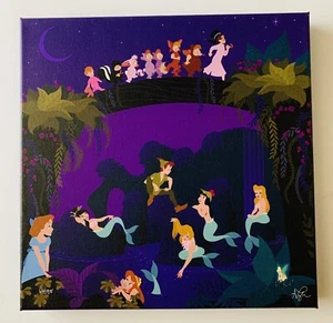 Disney Ashley Taylor Canvas Wrap LE Peter Pan Moon Over Mermaid Lagoon 64/95 - Picture 1 of 2