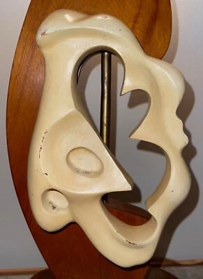Rare Vintage 1950s 1960s Abstract Face Heifetz Lamp Mid Century Modern Lighting - Image 1 of 4