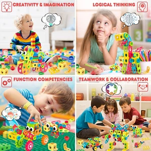 195PCS STEM Building Blocks for Kids 3+, Educational Toy Set with Electric Drill - Picture 1 of 7