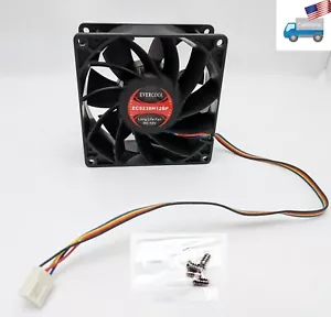 NEW High Speed 4pin PWM Dual Ball Bearing 92mm x 38mm 12V DC PC Case Cooling Fan - Picture 1 of 9