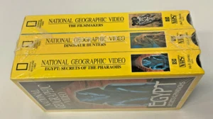 3 VHS National Geographic Video Tapes Egypt/Dinosaur Hunters/The Filmmakers NEW - Picture 1 of 4