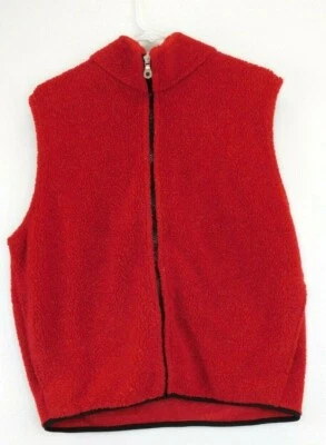 Land's End Direct Merchants Men's Red Full Zip Fleece Vest Size M 38-40 - Image 1 of 4