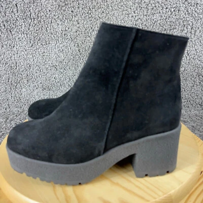 Botas Cordani Mujer Talla 7 Negro Gamuza Plataforma Gruesas Botines Hechas en Italia Foto 1 de 4