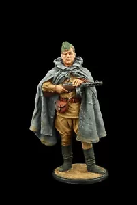 Soldado de hojalata coleccionable ametralladora soviética en impermeable, 1943-45 Segunda Guerra Mundial - Imagen 1 de 6