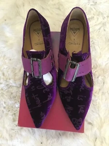 John Fluevog Jimi Hendrix Pilgrim velvet shoes size 12 New - Picture 1 of 4
