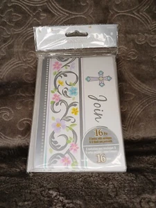 Amscan Join Us And Thank You Cards 16 Pieces New Religious Cross Floral - Picture 1 of 9